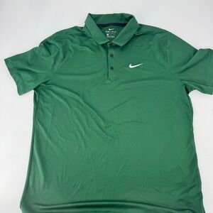 Nike Dri Fit Golf Polo Shirt Men's Green Short Sleeve Size L